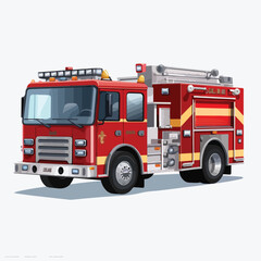 Fire Truck Clipart isolated on white background
