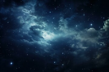 Fototapeta na wymiar Vast Night sky clouds. Shiny universe. Generate Ai