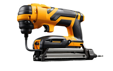 Yellow and Black Cordless Driller on White Background. On a White or Clear Surface PNG Transparent Background.