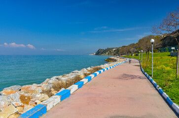Marmara sea promenade and coastal park in Koru (Yalova province, Turkiye)