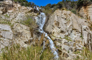 scenic view of Bayir Selale waterfall in Armutlu (Yalova, Turkey)