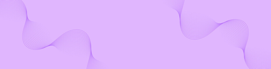 Abstract background with waves for banner. Web banner size. Vector background with lines. Element for design isolated. Purple gradient. Summer, spring, beauty
