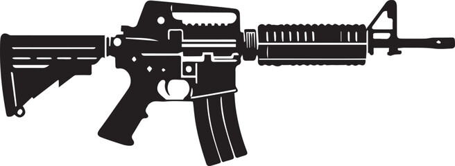 M4-Rifle Silhouettes EPS Weapons Vector Firearms Clipart