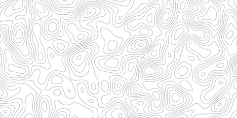 Abstract black & white topography on old paper-textured canvas. cartographic Weave with seamless striped patterns and wavy lines. Geographic mountain terrain.The topo contour map with terrain. - obrazy, fototapety, plakaty