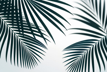 Palm leaves background. Tropical palm leaves with sunlight in the morning