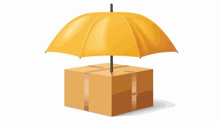 Package umbrella parcel flat vector isolated on white