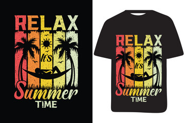 Relax it's summer time vintage style summer t shirt design vector