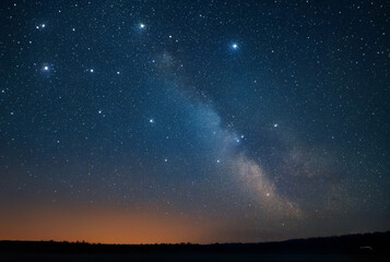 Fototapeta na wymiar Milky way with stars in the night sky. Long exposure photograph.