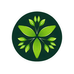 Green leaves logo. Leaf nature logo. Eco greenery vector flat icon illustration