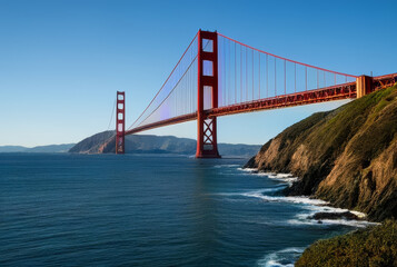 Fototapeta premium Golden Gate Bridge in San Francisco, California, USA. Famous travel destination.