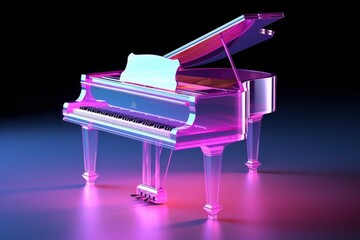 Pink Piano on Purple Floor