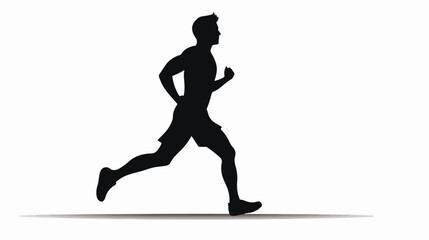 Fototapeta na wymiar Profile shot of a man running isolated vector silhouette