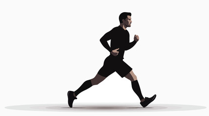 Fototapeta na wymiar Profile shot of a man running isolated vector silhouette