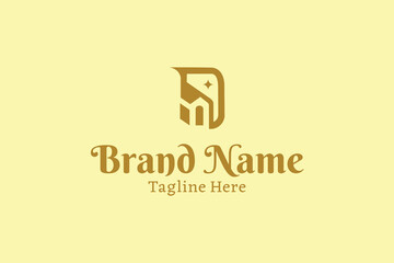 D logo design in home, real estate, building, property vector