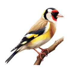 Goldfinch Bird clipart isolated on white background 