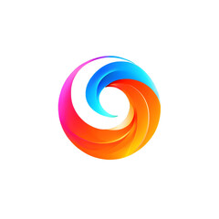 Fototapeta premium Abstract Colorful swirling geomatric pattern Logo, isolated with transparent background. 2D rotation flat icon logo