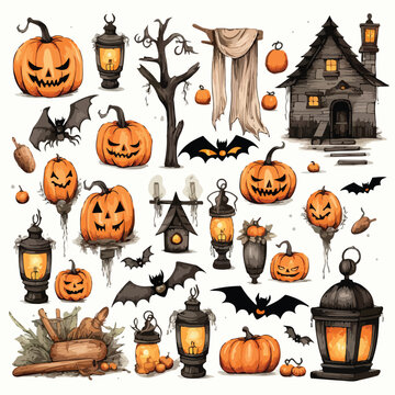 Halloween Clipart isolated on white background