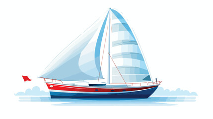 Sailing boat icon flat vector isolated on white background