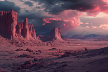 Desert Drama: Stormy Horizon - Powered by Adobe