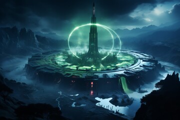 Intergalactic Spacecraft Landing on Alien Planet