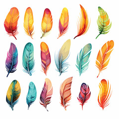 Ibrant Feather Clipart Colorful 