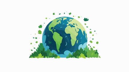 Simple earth silhouette material illustration flat
