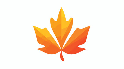 Stylized Autumn Maple Leaf Foliage logo icon flat vector