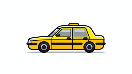 Taxi car line icon. taxi car isolated line icon flat