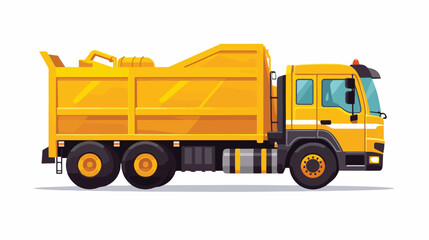 Trash truck icon flat vector isolated on white background