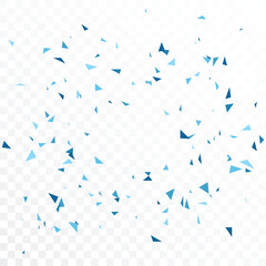 Falling blue confetti and ribbon, isolated on transparent background - 762111049
