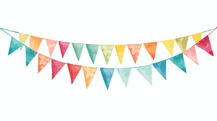 Watercolor silhouette of decorative flags party 