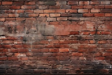 Red-tinted Old brick wall. Brown stone old. Generate Ai