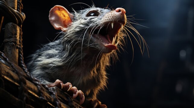 Rat With Open Mouth