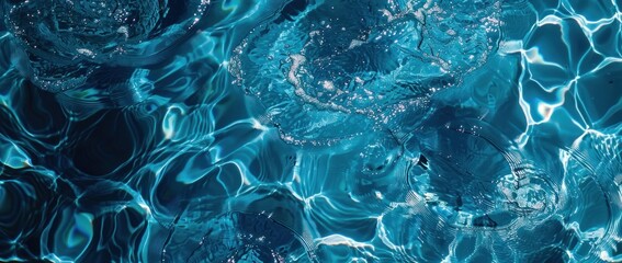 Fototapeta na wymiar Serene Aquamarine Ripples - The Essence of Purity Generative AI