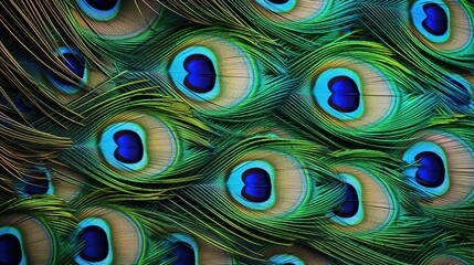 close up view of beautiful peacock feathers. peacock feather wallpaper