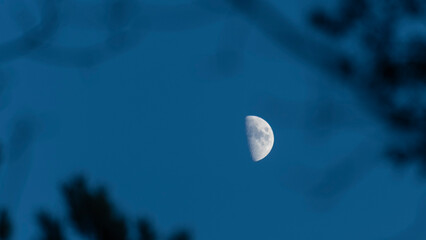half-moon in the sky