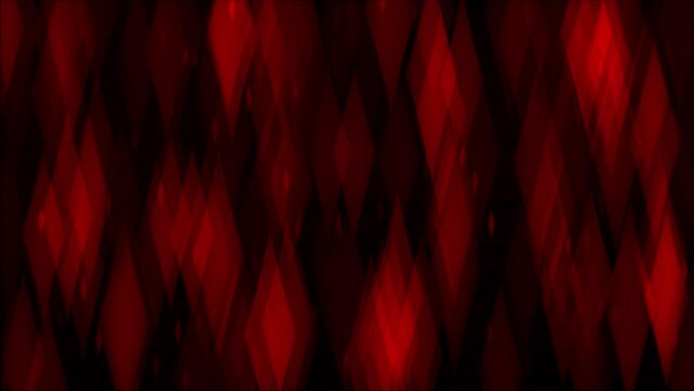 Animation of stretched diamond shaped bokeh with vibrant red hue