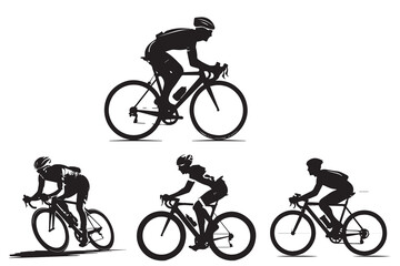 Cycling silhouette vector