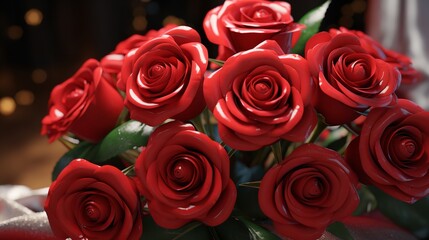 Valentine Red Roses Close Up 8K Photorealistic

