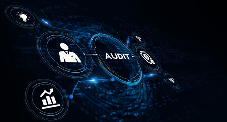 Business, Technology, Internet and network concept. Audit business and finance concept. 3d illustration