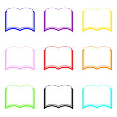 カラフルな本のフレーム2　9個セット