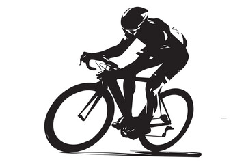 Naklejka premium Cycling silhouette vector