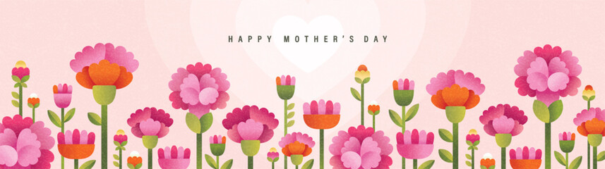 Mother's day banner design with beautiful Carnation flowers. - 762119220
