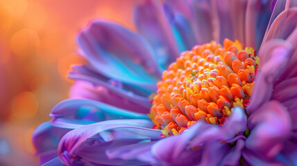 Macro close up photography of vibrant color flower as a creative abstract background