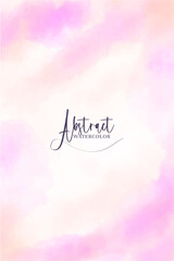 Abstract watercolor peach and pink poster background