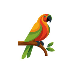 flat_logo_of_Vector_parrot_design_illustration