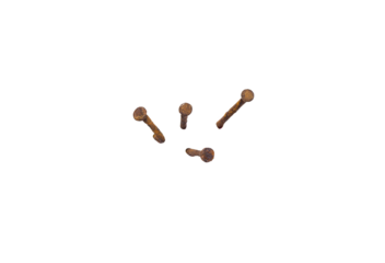 Metal nail heads or old iron nails isolated on white background, clipping path