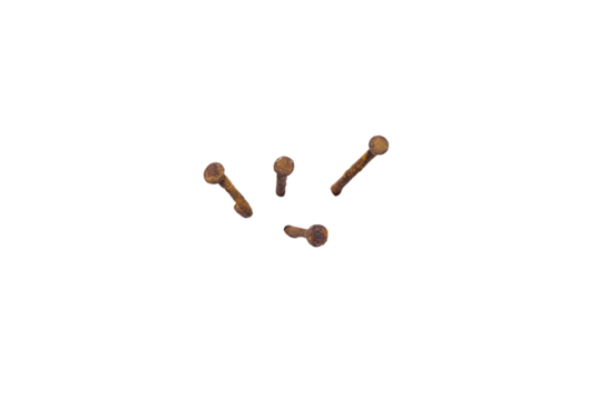 Metal nail heads or old iron nails isolated on white background, clipping path