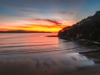 Gentle Summer Sunrise at the Seaside with High Cloud