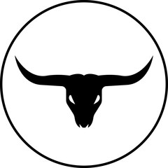 Bull and Cow head icon in Fill style. Farm Animal. Beef, milk, lactose symbol Suitable for many purposes. Elegance drawing art buffalo cow ox bull head design inspiration on transparent background.